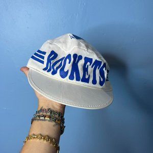VINTAGE 80S SCREEN PRINTED ROCKETS BOOSTERS INCORPORATED ELASTIC PAINTER'S HAT